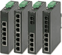 Industrial Fast Ethernet switch 5 ports 1x fiber optic uplink