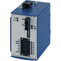 Fiber optic bridge transmitter/receiver for 8x 12V-24V signals
