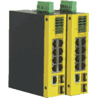 Gigabit Industrial Ethernet switch with 8x 10/100/1000MBit/s 1000Base-T RJ-45 ports, thereof 2x SFP combo ports with SFP slots for 1000Base SFP modules, and 4x Gigabit Ethernet PoE endspan PSE ports according to IEEE 802.3af standard, dimensions 40x106x140mm WxDxH, operating voltage 44V..54V DC, operating temperature -20..+70°C, RH 10%..90% non condensing, FCC Class A, CE/EMC Class A, EN60950 safety. VLAN, QoS, LACP, IGMP, RSTP, STP, MSTP, MSTP, VLAN,... - KTI-KGD-802-P<br>sellout (request remaining stock)