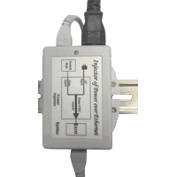 Gigabit PoE injector IN:100~240V AC IEEE 802.3af mode B DINrail