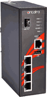Industrial Gigabit Ethernet switch managed 4x RJ-45 1x SFP