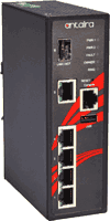 Industrial Gigabit Ethernet switch managed 5x RJ-45 1x SFP