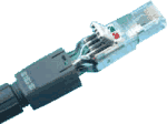 field installable RJ-45 connector for installation cable, Cat.5e, IP20 AWG 26 to AWG 22, cable diameter: 5 to 8 mm