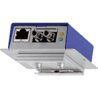 Industrial Fast Ethernet Mini Medienkonverter mit 1x 10/100MBit/s 100Base-TX RJ-45 Port und 1x 100Base-FX LWL Port für POF / HCS / Multimode oder Singlemode (Monomode) Glasfaser, optional Multimode oder Singlemode WDM (BiDi, SingleFiber), Reichweite bis 30km, Steckverbinder ST / BFOC oder SC. Auto-Negotiation, MDX/MDIX. Robustes Edelstahlgehäuse Abmessungen 25x62x80mm, Eingangsspannung 12..24V DC, Betriebstemperatur -30..+75°C, Hutschienen-/Wandmontage, Lieferumfang inkl. Hutschienenclip.