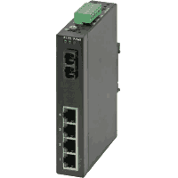 Industrial Fast Ethernet switch 1x f/o MM SC, 4x RJ-45 ExtT