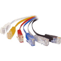 RJ-45 flat cable Cat.6 unshielded 2,00m yellow