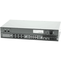 24 Port managed Gigabit Ethernet Modular Switch mit 3 Steckplätzen für 8 Port Fast Ethernet / Gigabit Ethernet Module mit SFP Steckplätzen bzw. Ports für RJ-45, LWL ST/BFOC oder SC Steckverbinder. Eingangsspannung 100..240V AC oder 40..72V DC, Abmessungen 443x245x43mm 1HE, Lieferung inkl. 19"-Montagekit. Management: Console CLI, Telnet CLI, Web, SNMP v1/v2C/v3, SSH, HTTPS, VLAN, QoS, LACP, STP, RSTP, MSTP, IGMP, DHCP Client, ACL, SNTP Client, LLDP, 802.1X RADIUS Authentication, Bandwidth Control, Broadcast Storm Control, Configuration download/upload.