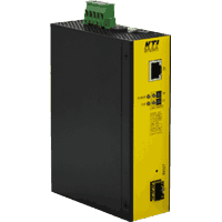 Industrial GbE managed f/o converter 1000Base-LX 70km PoE+ PSE