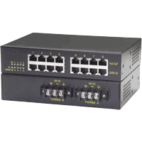 Industrial Power over Gigabit Ethernet injector with 8x 10/100/1000MBit/s 1000Base-T RJ-45 PoE ports according to IEEE 802.3at (max. 30W /port) and IEEE 802.3af standard. Fanless metal case, dimensions WxDxH 190x140x43mm, optional 19" bracket for 1 or 2 devices available. Extended temperature range, operating temperature -40°C..+70°C. Approvals CE mark Class A, FCC Class A.