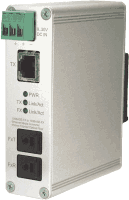Industrial Fast Ethernet Medienkonverter für POF, Hutschienenmontage