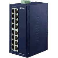 16 port Industrial Fast Ethernet switch -40..+75°C
