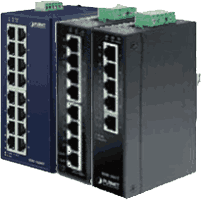 8 / 16 Port Industrial Fast Ethernet Switch -40..+75°C