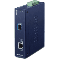 Industrial 10 Gigabit Ethernet media converter 10GbE RJ-45/SFP+