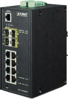 12 port managed.Industrial GbE switch with 4x SFP slots