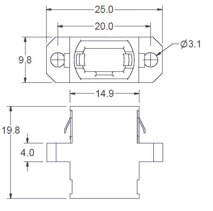 dimensional drawing 106248 MPO/MTP adapter