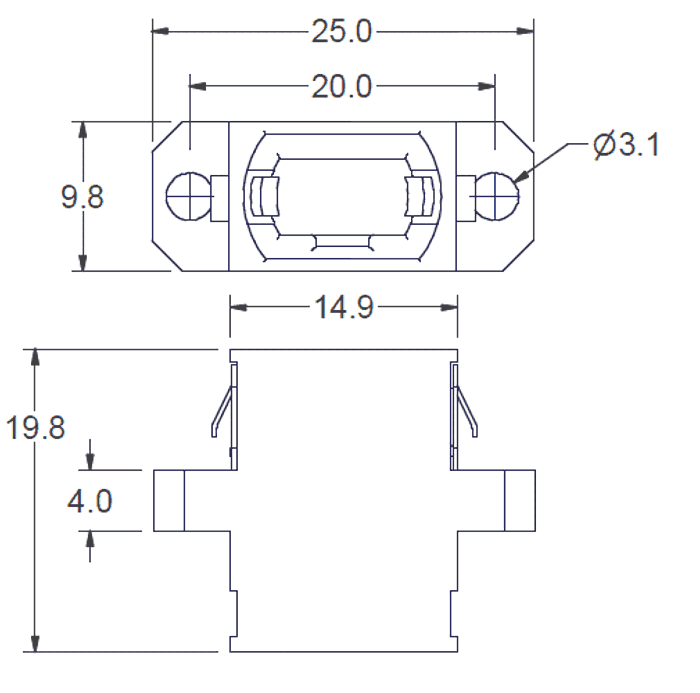 Maßzeichnung 106248 MPO/MTP Kupplung