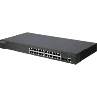 Gigabit Ethernet switch with 24x 1000Base-T, 2x 1GbE/10GbE SFP+
