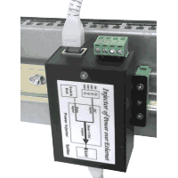 PoE injector GbE IN:10-36VDC OUT:IEEE 802.3af DINrail Metallg.
