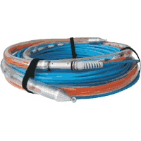 Rugged fiber optic loose tube outdoor cable with rodent protection, longitudinal- and radial water protection, A-DQ(ZN)B2Y, made-to-order termination multimode OM2, OM3, OM4 or singlemode (monomode) OS2 with connectors of your choice, optional on one side or on both sides with pulling- and protection element. DIN rail mountable by use of MPO/MTP connectors in combination with item group 12012062 possible. For indoor cable see item 018600004.