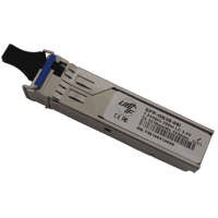 Fast Ethernet BiDi (WDM SingleFiber) SFP fiber optic transceiver module with 1x 100Base-FX multimode or singlemode (monomode) fiber optic port for SC or LC simplex connector. With extended temperature range -40°C..+85°C also for Industrial Ethernet. Longer ranges on request.