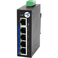 12965005  5 port Industrial Gigabit PoE+ switch 4x IEEE 802.3at 30W 