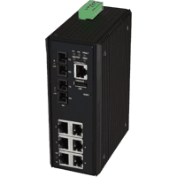 Industrial Fast Ethernet Switch 6x RJ-45 2x LWL managed