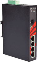 Industrial Gigabit Ethernet Switch 4x RJ-45 1x 100/1000 SFP