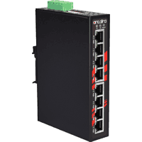 8 Port Industrial Fast Ethernet PoE+ Switch 8x IEEE 802.3at 30W