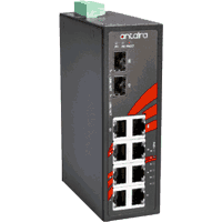 Industrial PoE+ switch 2x GbE SFP 6x 100Base-TX RJ45 4xPoE+
