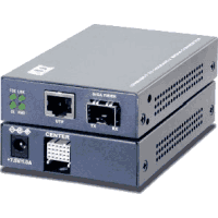 Gigabit Ethernet media converter with 1x 1000MBit/s 1000Base-T RJ-45 port and 1x SFP slot incl. 1000Base-X multimode / singlemode (monomode) or BiDi (WDM / SingleFiber) SFP module for LC connector. Direct media conversion, full wire speed, transparent, no packet length limitation. Operating temperature -5°C..55°C, RH 10..90% non condensing, dimensions 108x72.5x23mm, 19" rack installation with product group 0961138 or 0961398.